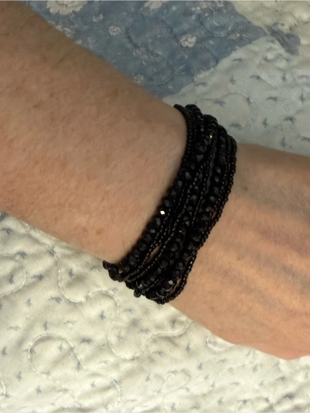 NWT-Crystal bead bracelet with pave magnetic clasp